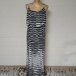 MAURICES  SPAGETTI STRAP, BLOUSON TOP, GEOMETRIC, MAXI DRESS